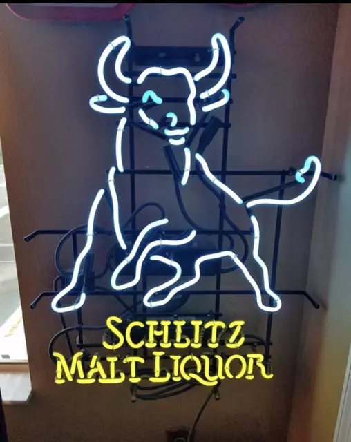 Schlitz Malt Liquor 24"x20" Neon Sign Lamp Light Nightlight Decor Nightlight Bar