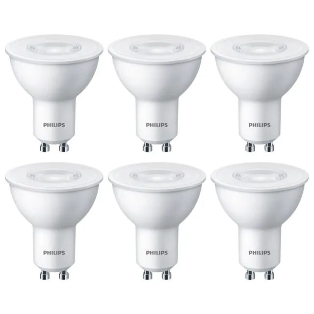 6X Philips LED Bombilla Reflector 4,7W = 50W GU10 380lm Blanco Cálido 2700K 36°