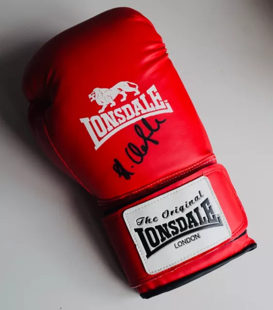 James de Gale Signed Boxing Glove COA Red Lonsdale Sport COA AFTAL Memorabilia