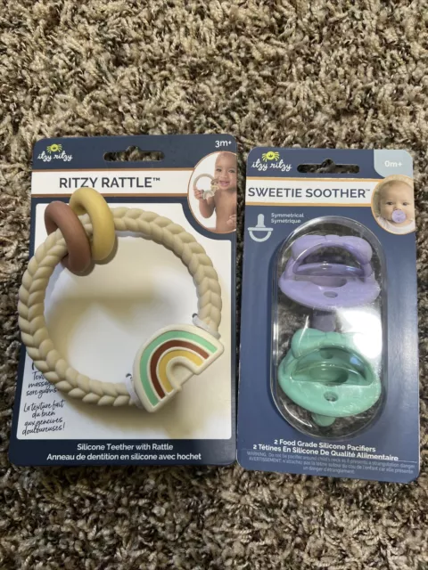 Itzy Ritzy Bundle of 2 Ritzy Rattle and Sweetie Soother-Pacifier 2 Pack