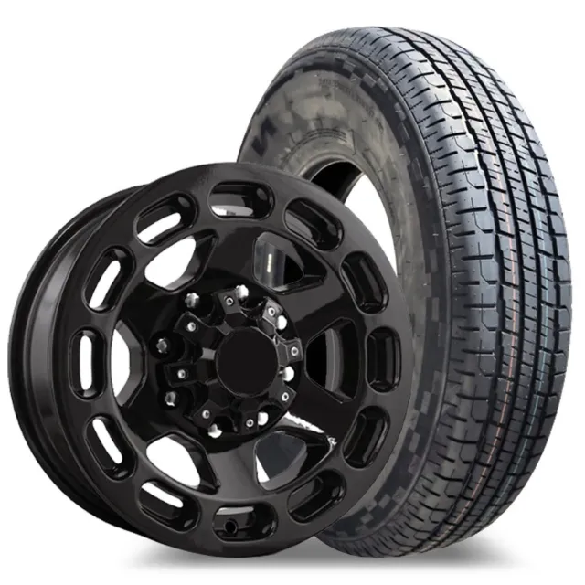trailer tires and wheels Assembled ST205/75R15 Gloss Black