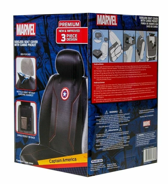 Marvel Captain America Shield Symbol Stitched Marvel Premium Car Seat Cover Set
