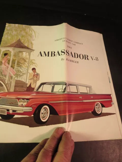 Original 1961 Ambassador V-8 by Rambler Sales Brochure