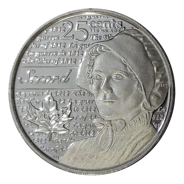 Laura Secord  2013 Canada 25 cent Coin Elizabeth II Quarter*NO Colour*Circulated