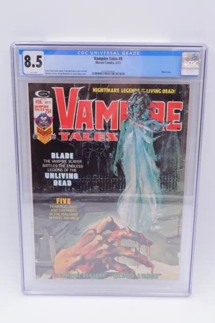 1975 Marvel Vampire Tales #9 CGC 8.5 Graded White Pages Blade