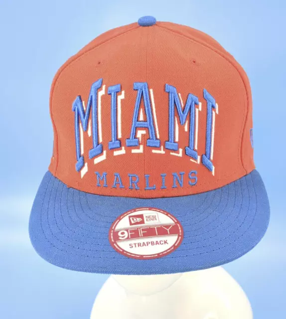 Miami Marlins Hat Cap Adult Orange Blue Strapback New Era 9Fifty Baseball MLB