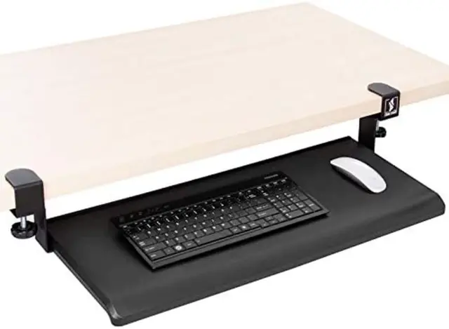 Stand Steady Clamp-On Keyboard Tray for Desk - 12" x 28" Black
