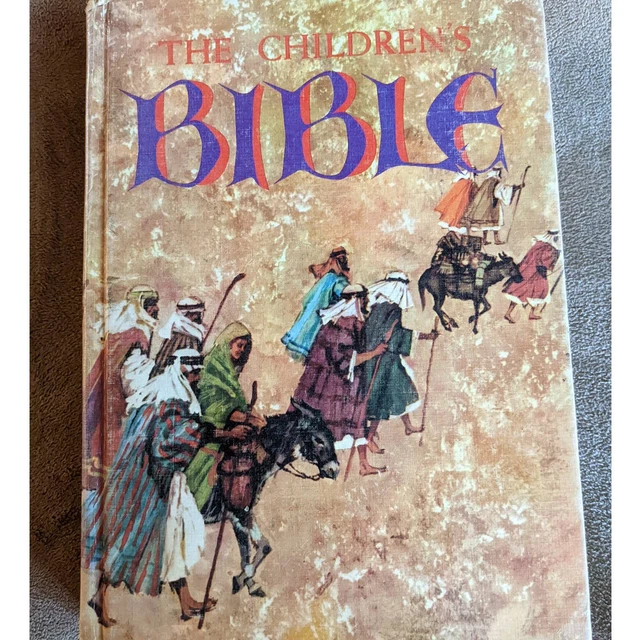 Vintage Golden Book The Childrens Bible Old Testament New Testament Illustration