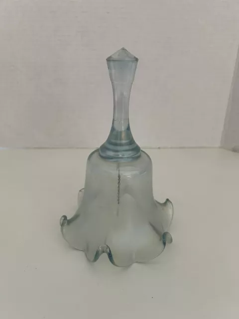 Fenton Blue Opalescent Scalloped Edge Vintage Bell