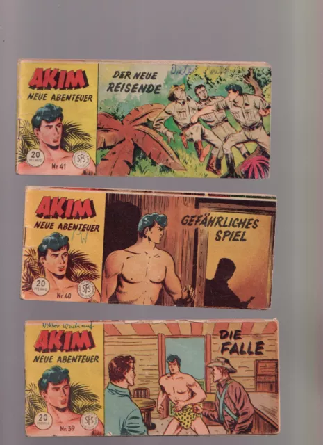 Akim Neue Abenteuer Piccolo Nr. 39,40,41 Original Walter Lehning 1956 Wäscher