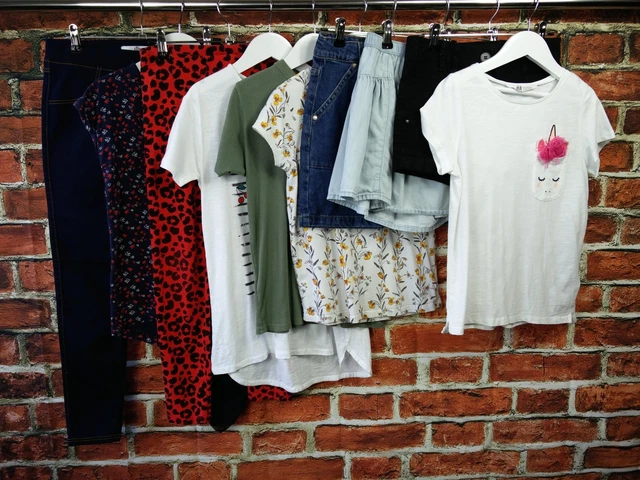GIRLS BUNDLE AGE8-10 H&M NEXT M&S etc TOPS SKIRTS SHORTS LEGGINGS UNICORN SUMMER
