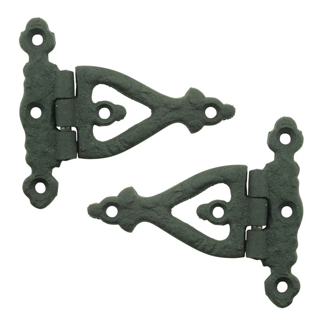 Black Wrought Iron Door Hinge 3" RSF Rust Resistant Pack of 2