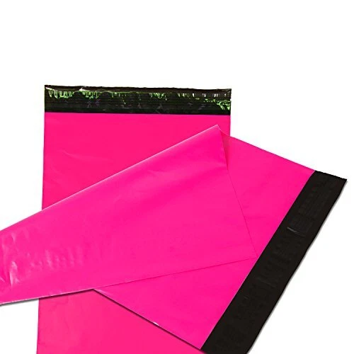 14.5 Inch x 19 Inch Hot Pink Poly Mailer Plastic Bags (Pink)