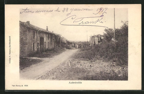 CPA Aubreville, vue de la rue
