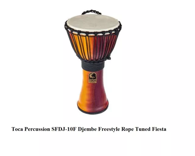 Toca Percussion SFDJ-10F Djembe Freestyle Rope Tuned Fiesta Red 10" TO803.193