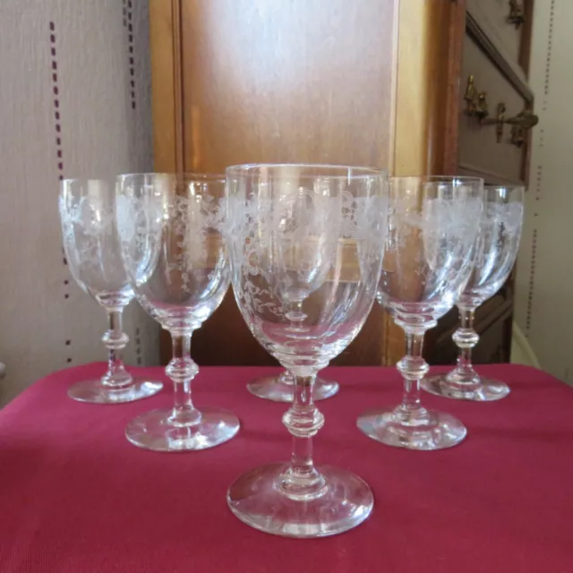 6 Vasos de Agua De Cristal De saint louis Modelo Talma Grabado 899H 16CM