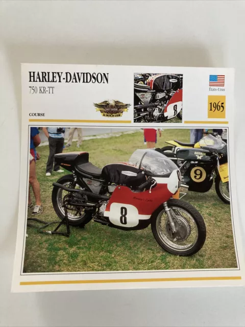 Harley Davidson 750 KR-TT 1965 fiche carte moto de collection Atlas