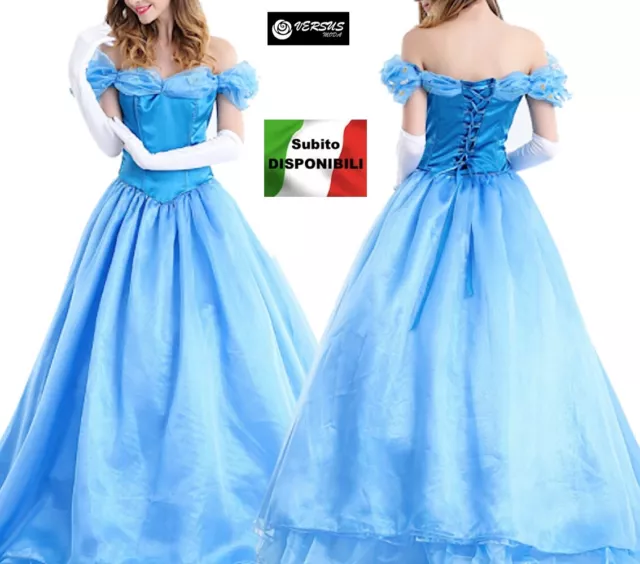 Cenerentola Vestito Carnevale Donna Dress up Woman Cinderella Costume CINDW02 SD