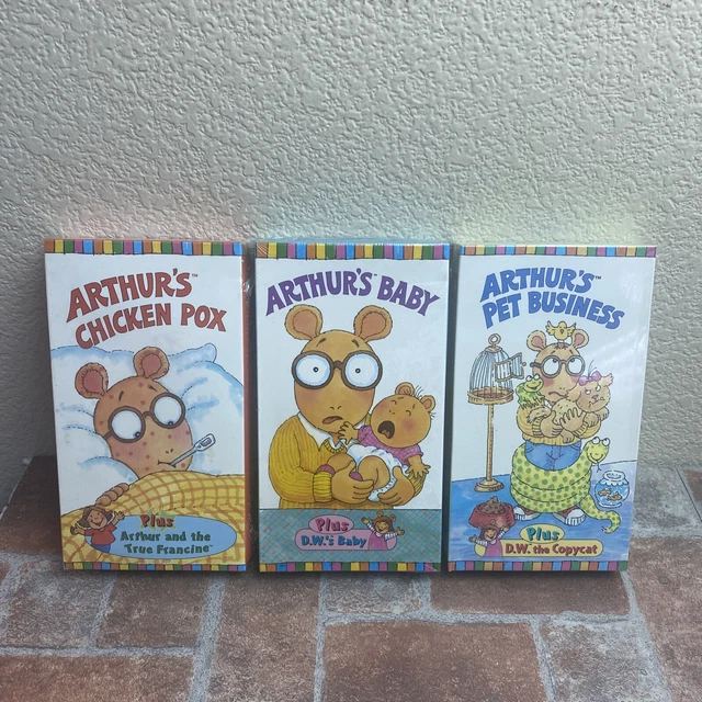 LOT 3 ARTHUR VHS Arthur's Pet Business, Arthur's Baby & Arthur's