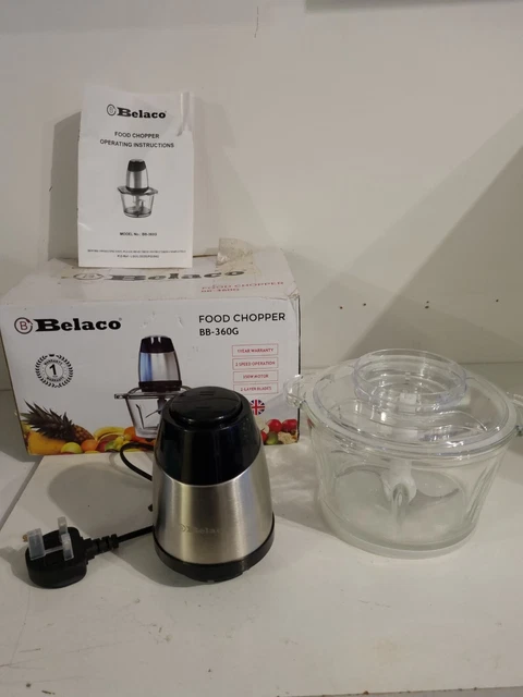 Food Processor Blender Mixer Chopper Meat 2L Glass Bowl Vegetable Grinder Fruits