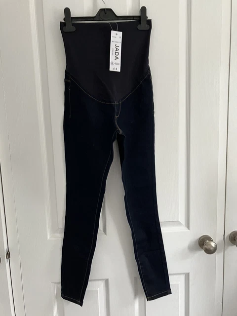 Pantalones de mezclilla ajustados de maternidad azul - talla 10