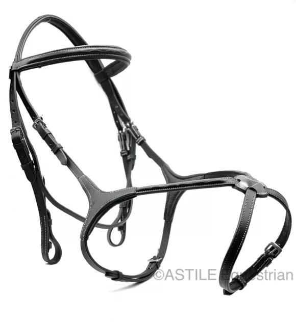 Leather Grackle Horse Bridle Padded With Free Reins New Stitching Design Strong