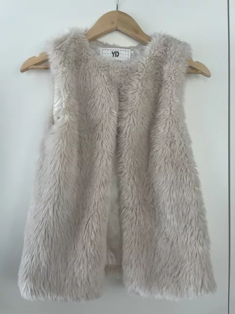 Girls Cream Fur Gillet Age 9-10