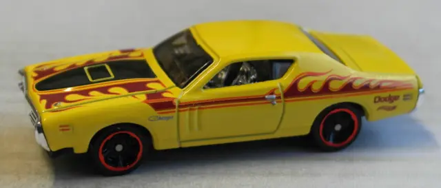 Hot Wheels 1971 Dodge Charger gelb Flammen Flames Auto Mattel HW Car yellow ´71