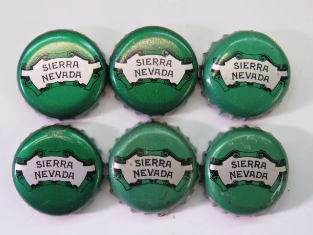6 Vintage BEER Bottle Green Caps ~ Sierra Nevada Brewing Co ~ Chico, California