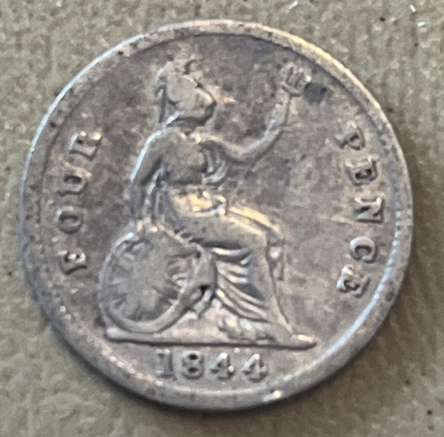 Great Britain 1844 4 Pence Silver Very Nice Condition Lm