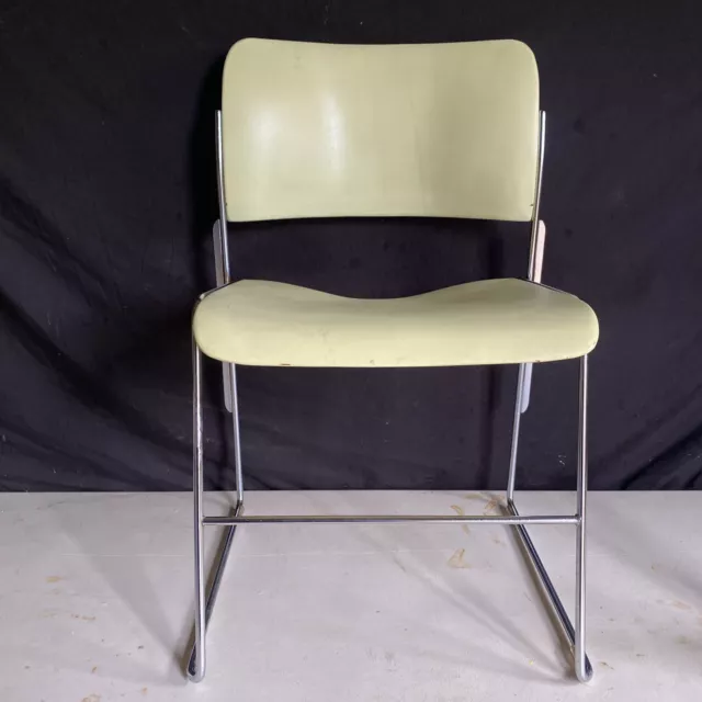 Vintage DAVID ROWLAND Mid Century Modern Metal Chrome 40/4 Chair Stacking