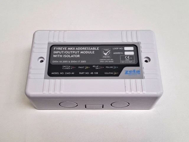 ZETA ALARMS FYREYE MKII Addressable Input/Output Module with Isolator ...