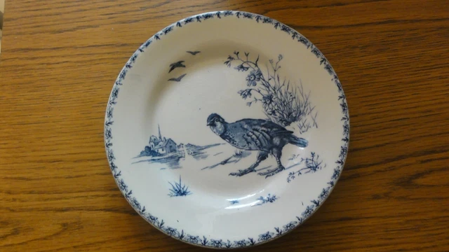 Ancienne Assiette Porcelaine De Gien Themes Perdrix Chasse