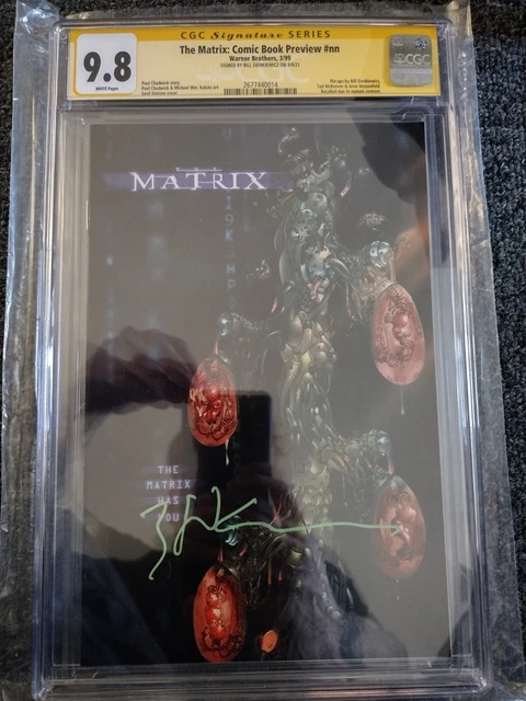 THE MATRIX: COMIC BOOK PREVIEW #NN 9.8 CGC SS SIGNED BILL SIENKIEWICZ Recalled