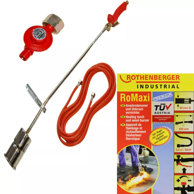 Rothenberger Unkrautvernichter Anwärmbrenner mit Regler RoMaxi Premium 30957