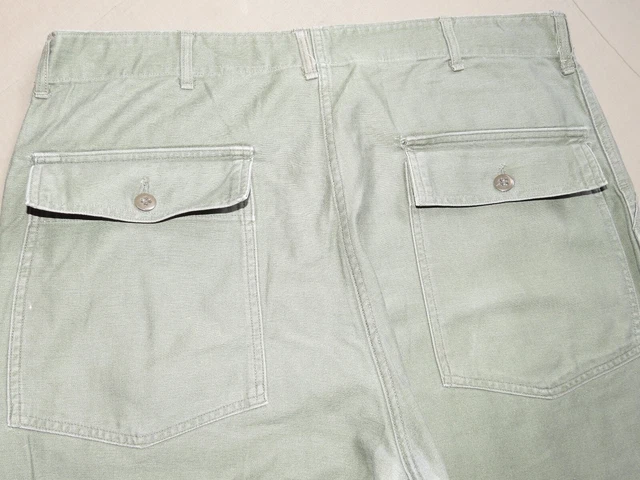 US Army Vietnam OG-107 TYPE I SATEEN COMBAT FATIGUE PANTS '65 Vtg Era 35x29 RARE
