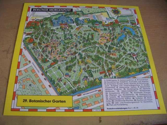 ALTE KARTE/PLAN BOTANISCHER Garten aus "Wege ins Grüne" EUR