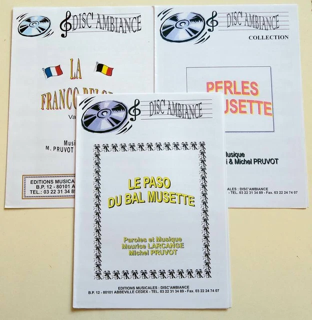 5 PARTITIONS SHEET music MICHEL PRUVOT Accordéon Disc' Ambiance Bal
