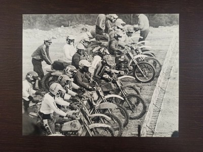 Mario DONDERO: Fotografia Vintage print "Gara motociclismo Cingoli" 23 x 29 cm