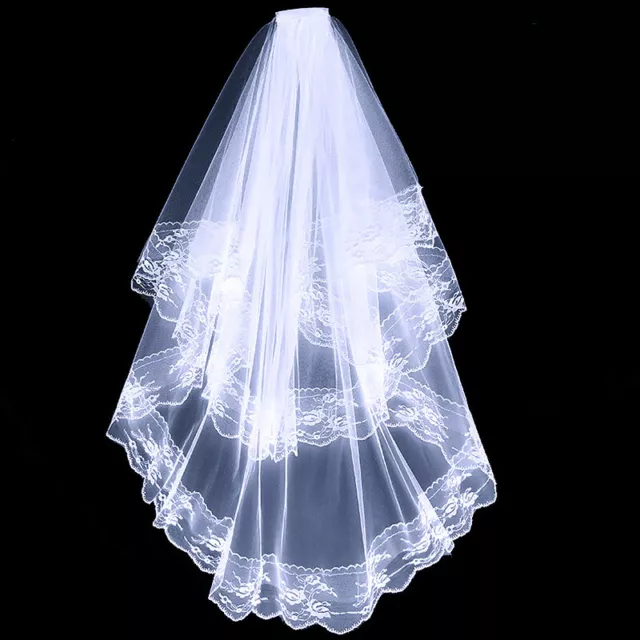 White BLACK Wedding Veil Edge Comb Elbow Length Fancy Dress Party Accessory