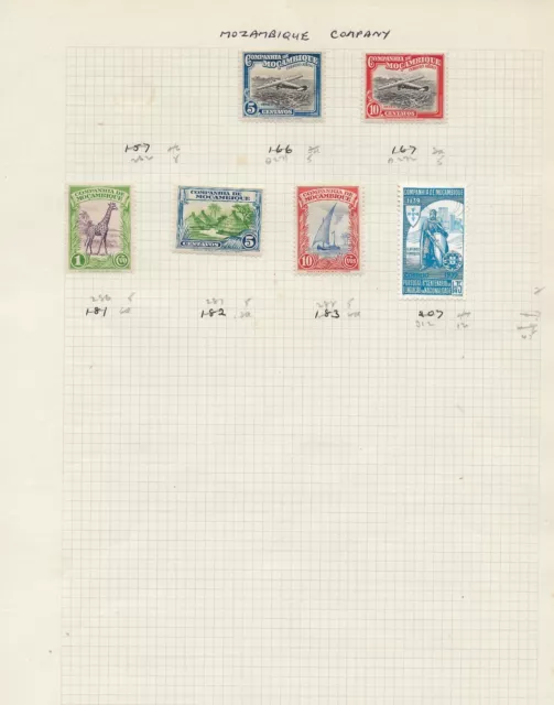 Mozambique Stamps on 2 Album Pages Inc. Mint Blocks