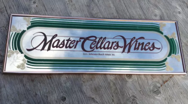 Anheuser Busch Wine Master Cellars Wines Mirror Hanging Barware