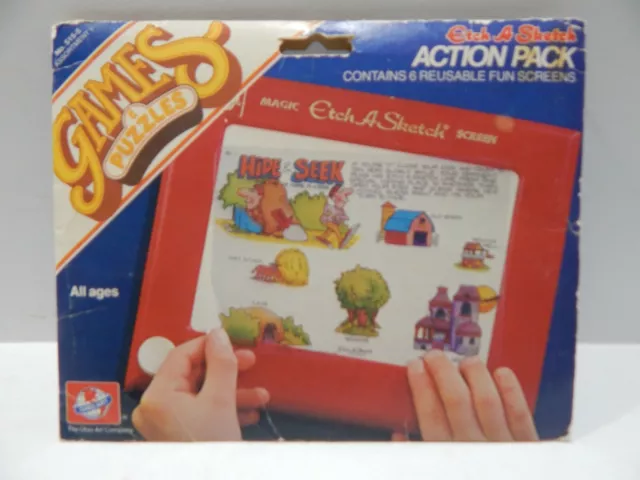 Vintage ETCH A SKETCH ACTION PACK 6 Games & Puzzles Accessory 1981