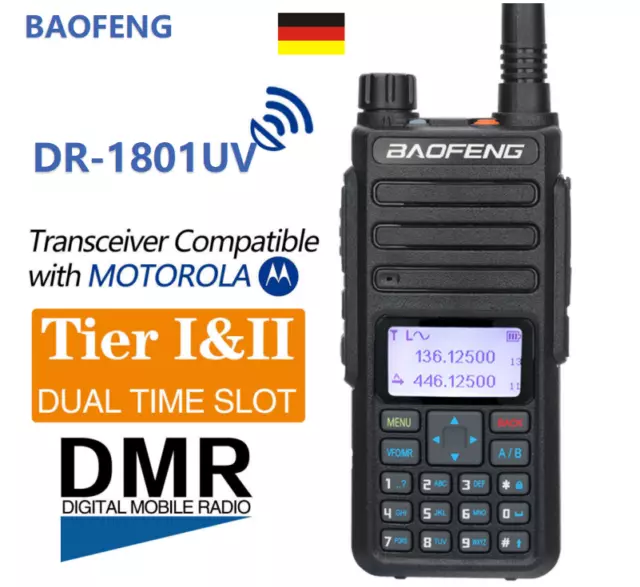 Baofeng DR-1801 Dual Band Dual Time Slot DMR Digital/Analog Ham CB Two Way Radio