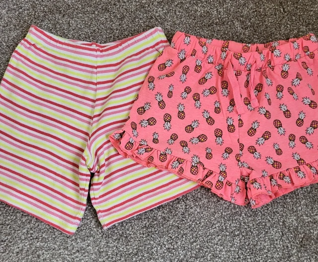 TU & NEXT Bundle of 2 Shorts Age 3-4 Years Pink and Striped Girls Summer