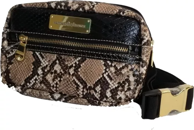 Samantha Brown Embossed Hip Waist Bag - TAN/BLACK