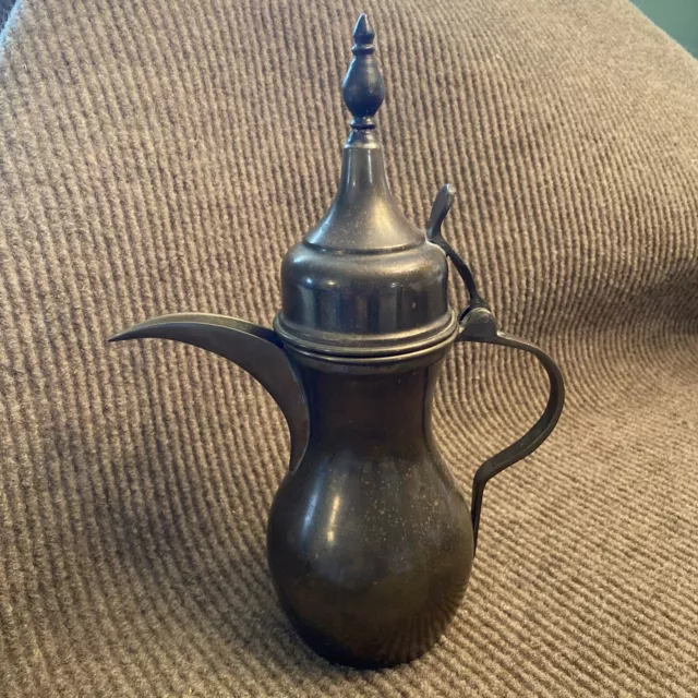 Vintage Brass Dallah Saudi Arabian Ornate Coffee Tea Pot