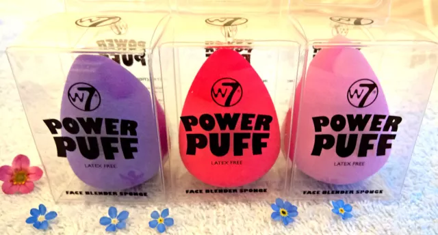 W7 Power Puff Face Foundation & Makeup Blender Sponge & Mini Sponge