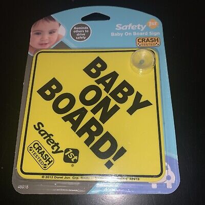 Safety 1st Bebé a bordo de signo amarillo a estrenar en paquete con ventosa