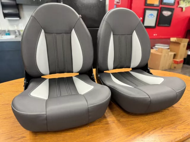 Boat Seats TEMPRESS ProBax CHARCOAL / GRAY (2) SEATS PAIR Made in USA